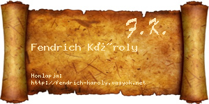 Fendrich Károly névjegykártya