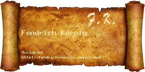 Fendrich Károly névjegykártya